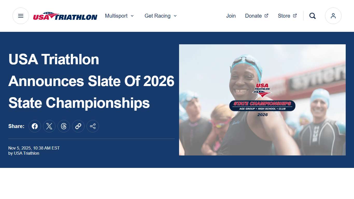 USA Triathlon Announces Slate of 2026 State Championships | USA Triathlon